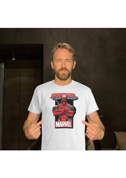 Unisex Bisiklet Yaka Baskılı Oversize T-Shirt - Beyaz