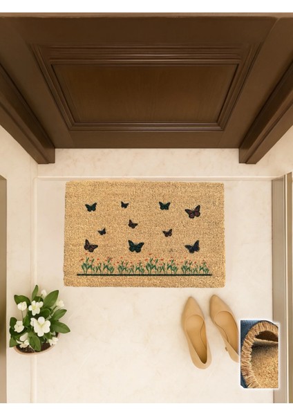 Primavera 40X60 cm Coco Kapı Önü Paspası Çiçek