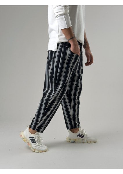 Ön Cep Detaylı Siyah Beyaz Erkek Baget Pantolon COC2600 modelleri