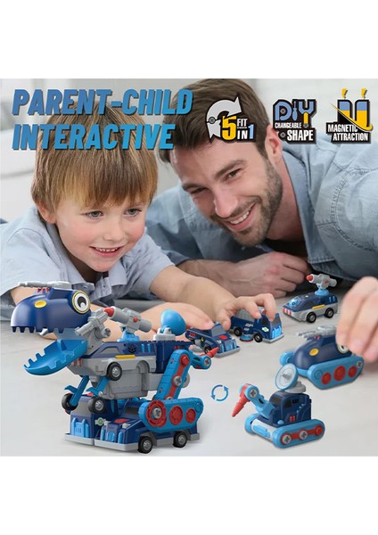 Kızılkaya Manyetik 5i1 Arada Dinozor ve Araç Yapım Seti Kutulu 40 Parça XH8883 fırsatları