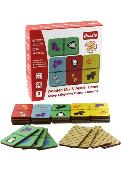 Ahşap Eşleştirme Oyunu, Renkli ve Eğlenceli Taşlar Seti