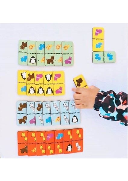 Ahşap Eşleştirme Oyunu, Renkli ve Eğlenceli Taşlar Seti