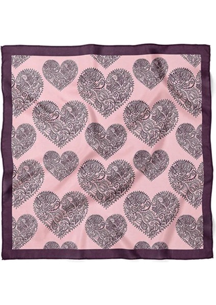Kalp Desenli Pudra Pembe Fular fiyatları