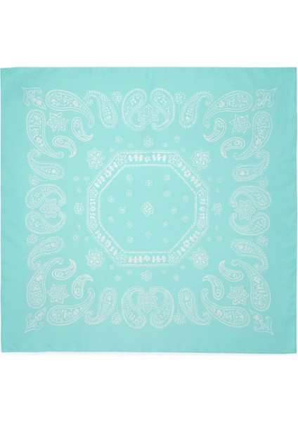 Mint Yeşili Bandana Desenli Kare Fular fiyatları