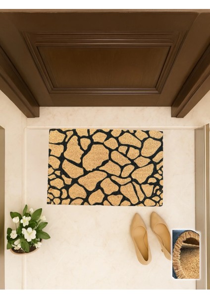 Stützmauer 40X60 cm Coco Kapı Önü Paspası Taş Desen