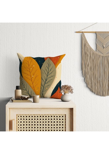 4 Lü Kombin 3 Boyutlu Renkli Yaprak Desen Dijital Baskılı Kırlent Kılıfı indirimleri