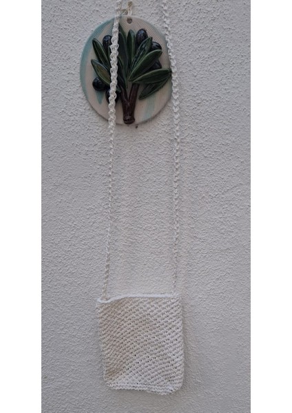 El Yapımı Beyaz Örgü Telefon Çantası, Handmade Tasarım Çanta-El Örgüsü Kadın Mini Çanta 18*15 modelleri