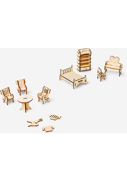 Renkli Kendin Yap Bebek Evi Mobilya Seti, Eğlenceli ve Yaratıcı Oyun Malzemeleri fiyatları