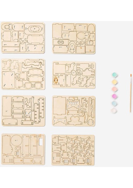 Renkli Kendin Yap Bebek Evi Mobilya Seti, Eğlenceli ve Yaratıcı Oyun Malzemeleri modelleri