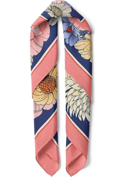 Büyük Çiçek Desenli Renkli Fular fiyatları