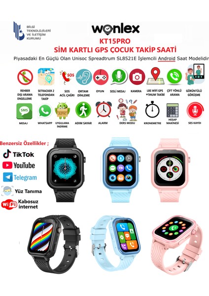 KT15PRO Android 4g Sim Kartlı Akıllı Çocuk Takip Saati