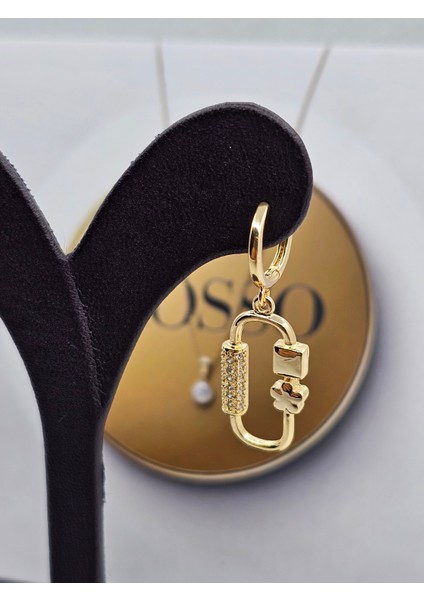 Xuping Zirkon Yıldız Kare Model Gold Renk Çelik Küpe fiyatları