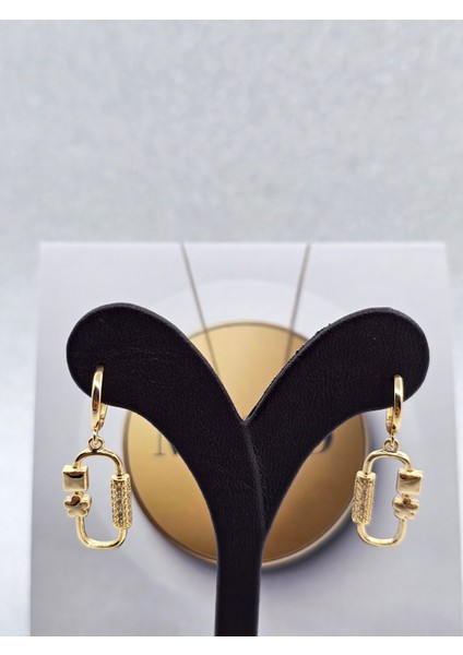 Xuping Zirkon Yıldız Kare Model Gold Renk Çelik Küpe modelleri