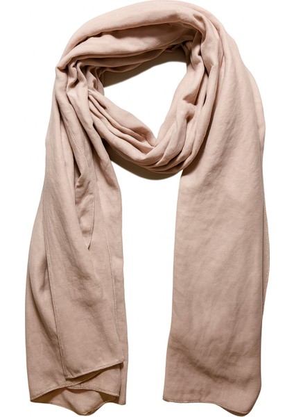 Düz Pudra Bej Şal - Yumuşak Dokulu Mevsimlik Şal
