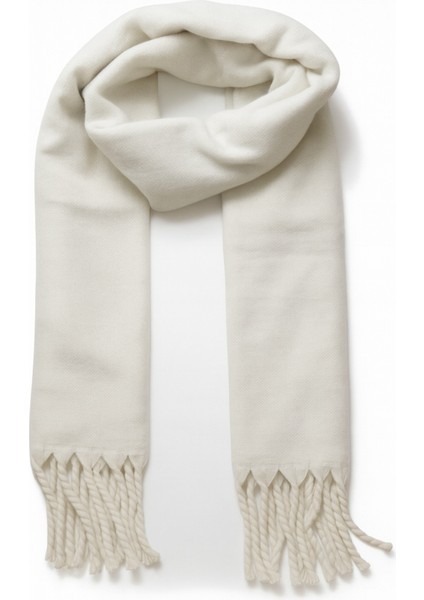 Kadın Beyaz Püsküllü Soft Dokulu Klasik Şal modelleri