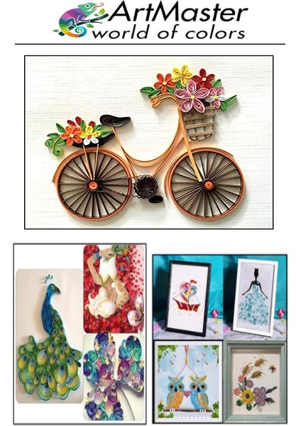 Quilling Seti Ince 5 mm 1 Paket Karışık Renkli Quling Kağıt Katlama Kıvırma Sanatı Telkari Kuiling modelleri