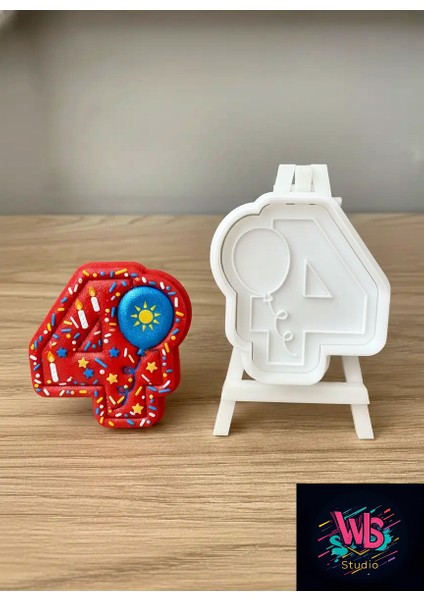 4 Yaş Doğum Günü Kurabiye Kalıbı ve Şeker Hamuru Şekillendirici