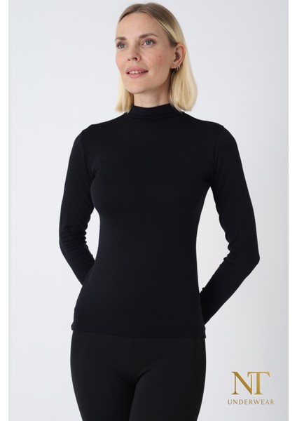 Kadın Bambu Balıkçı Yaka Uzun Kol Body – Hafif, Rahat ve Şık