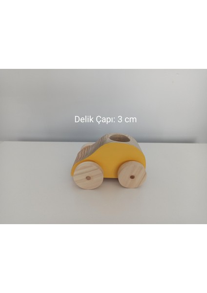 El Yapımı Sarı Ahşap Araba, Oturtmalı Peg Bebeklerle Eğlence Dolu Oyun Zamanı fırsatları