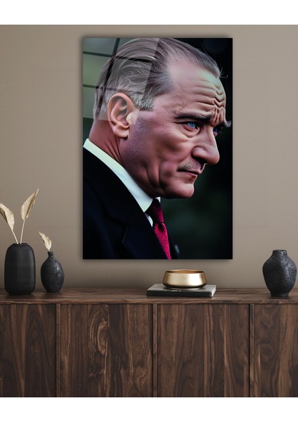 Atatürk Yüz Portresi Cam Tablo modelleri