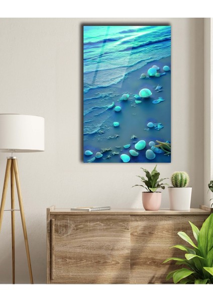 Sahilde Deniz Kabukları Cam Tablo indirimleri