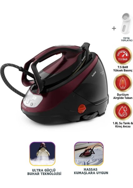 Pro Express Protect 7.5 Bar Yüksek Basınçlı Siyah Mor Buhar Kazanlı Ütü - Kireç Avcısı, Damlama Emniyeti, Durilium Taban ve Sessiz Teknoloji