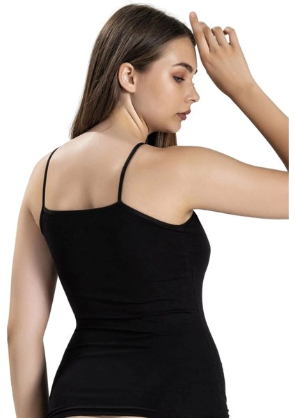 Kadın 3'lü Siyah Likralı Ip Askılı Atlet fiyatları