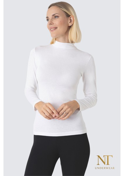 Kadın Bambu Balıkçı Yaka Uzun Kol Body – Hafif, Rahat ve Şık