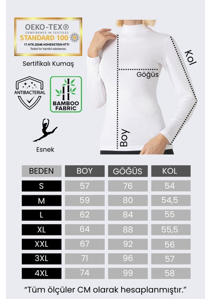 Kadın Bambu Balıkçı Yaka Uzun Kol Body – Hafif, Rahat ve Şık indirimleri