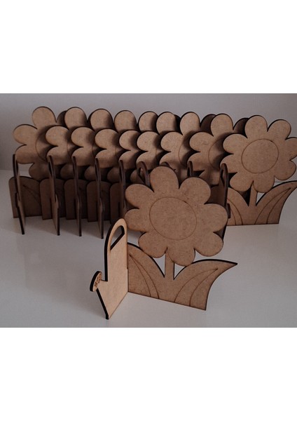 10 Adet Ahşap Çiçek Su Kabı Hobi ve Sanat Seti, Anneler Günü Için Mükemmel