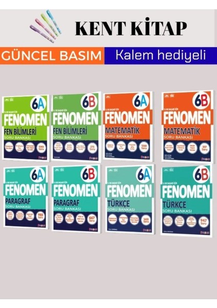 6. Sınıf Matematik - Fen B. - Türkçe - Paragraf (A ve B) Set Soru Bankaları