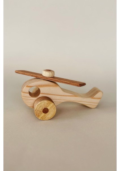 Renkli Ahşap Helikopter Oyuncak, Eğlenceli ve Güvenli Çocuklar Için