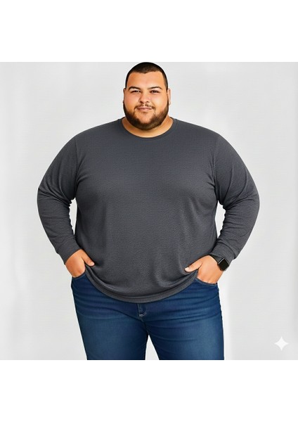 Erkek Büyük Beden Oversize Uzun Kollu T-Shirt 3xl 4xl 5xl 6xl 7xl 8xl 9xl