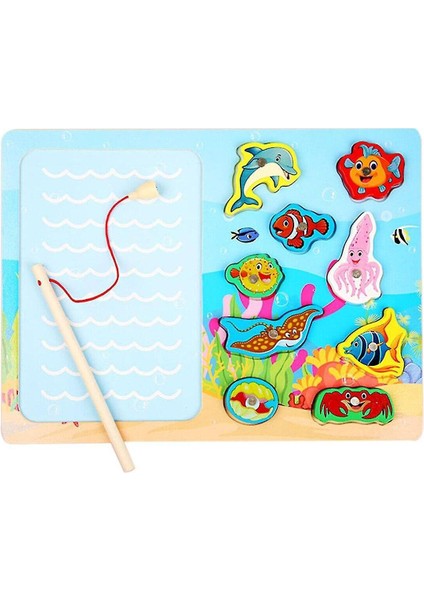 Ahşap Balık Tutma Oyunu Mavi Renk ile Eğlence Dolu Anlar
