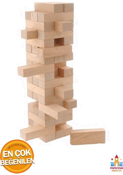 Yeşil Ahşap Denge Oyunu, 54 Parça, Becerileri Geliştiren Eğlenceli Set fiyatları