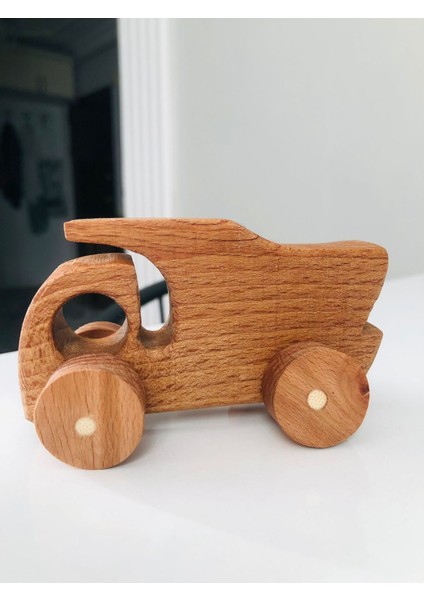 Kahverengi Ahşap Kayın Kamyon Modeli, Montessori Öğrenme Oyunu