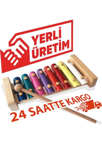 Ahşap Eğitici Ksilofon, Renkli ve Sesli Çocuk Oyuncağı fiyatları