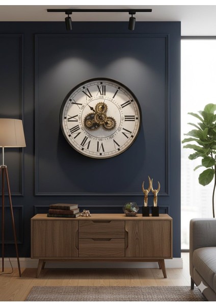 Metal Çarklı 60X60 Dekoratif Duvar Saati modelleri