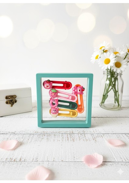 Tokamia Ahşap Kutulu 5'li Ayıcık Toka Seti