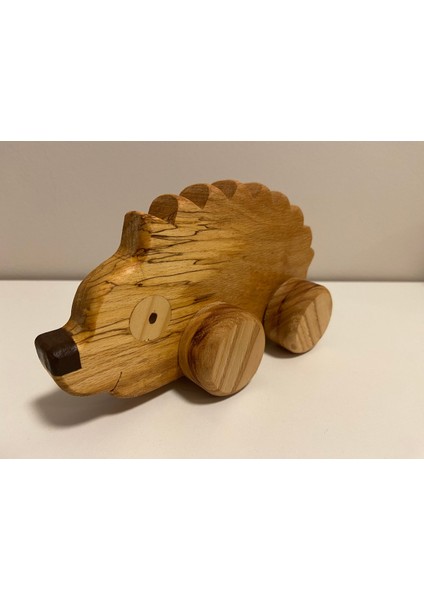 Doğal Ahşap Tekerlekli Sevimli Hayvan Oyuncağı, Kahverengi Renk modelleri