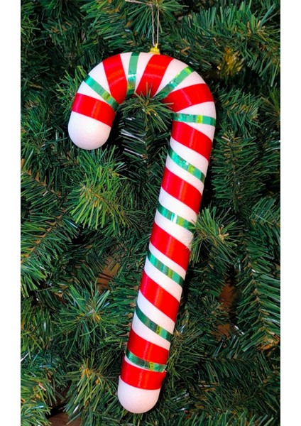 Yılbaşı Çam Ağacı Süsü Baston Şeker 35 cm