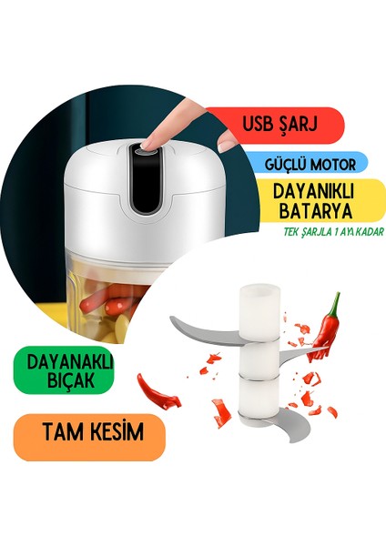 280ML Kablosuz Mini Mutfak Robotu - Güçlü Motor - Dayanıklı Bıçak - Portatif fiyatları