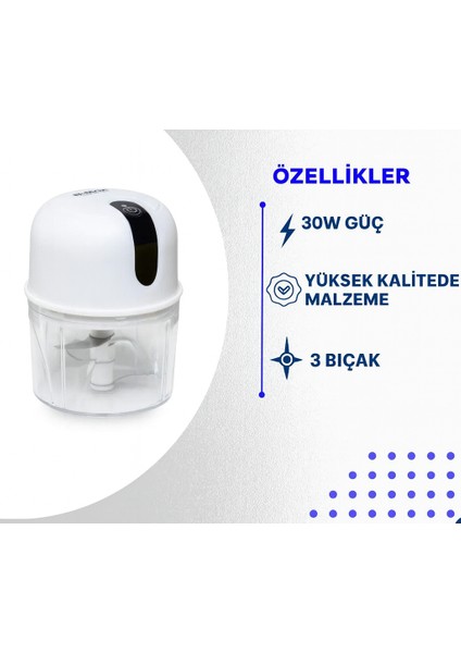 280ML Kablosuz Mini Mutfak Robotu - Güçlü Motor - Dayanıklı Bıçak - Portatif modelleri