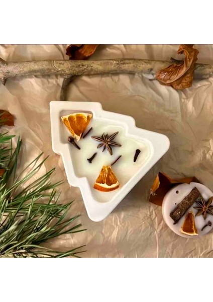 Noel Ağacı Ev Dekoru Mumluk, Yeni Yil Ağacı, Çam Ağacı Mumluk, Dekoratif Yeni Yil Hediyesi, Ev Dekorasyon, Hediyelik Obje Beton Ağac Mumluk