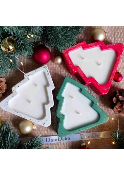 Noel Ağacı Ev Dekoru Mumluk, Yeni Yil Ağacı, Çam Ağacı Mumluk, Dekoratif Yeni Yil Hediyesi, Ev Dekorasyon, Hediyelik Obje Beton Ağac Mumluk modelleri