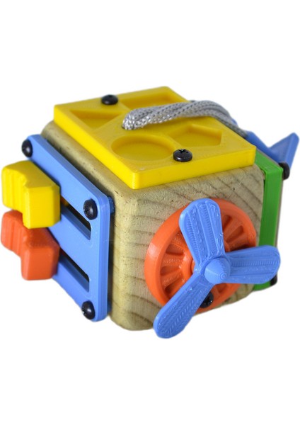 Renkli Ahşap Aktivite Kübü, Eğitici ve Öğretici, Çocuklar Için Eğlenceli Oyun modelleri