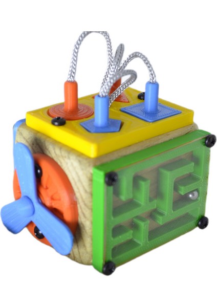 Renkli Ahşap Aktivite Kübü, Eğitici ve Öğretici, Çocuklar Için Eğlenceli Oyun fırsatları