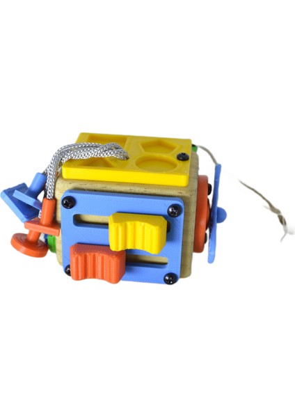 Renkli Ahşap Aktivite Kübü, Eğitici ve Öğretici, Çocuklar Için Eğlenceli Oyun