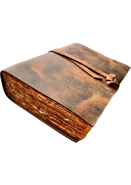 El Yapımı Hakiki Deri Vintage Defter / Özel Vintage Kağıt fırsatları