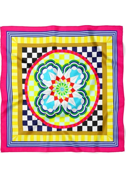 Geometrik Desenli Renkli Fular modelleri